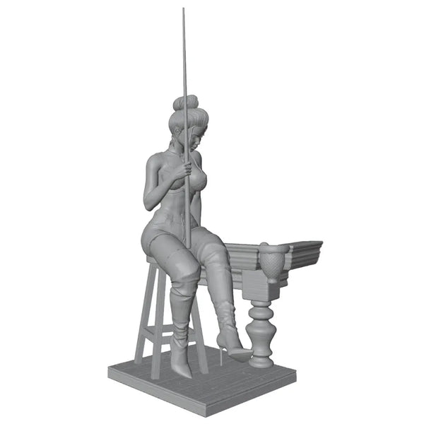 75mm Pin-up Billiards, Resin Model Figure Kit, Unassembled and Unpainted