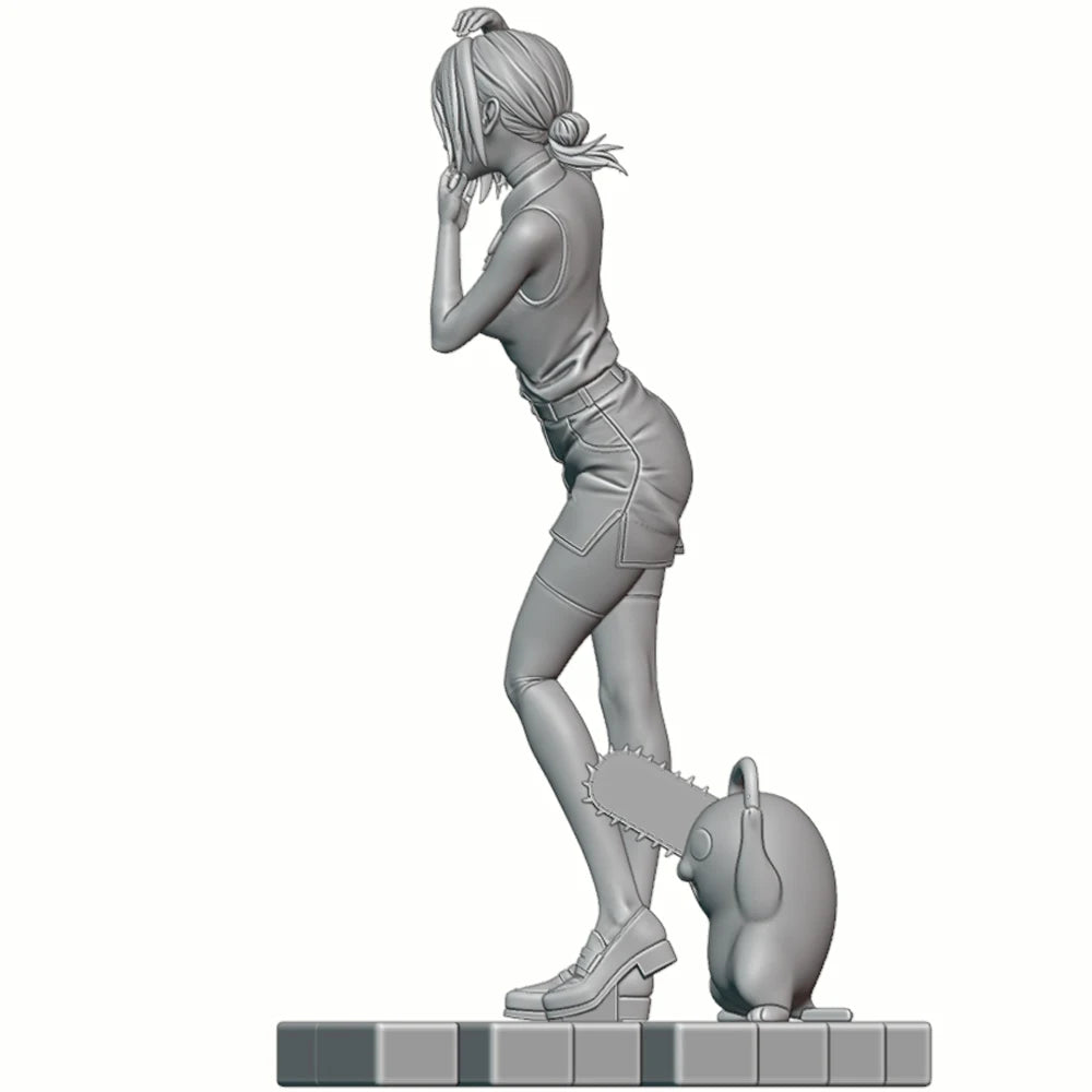 1/24 Girl with Companion, Resin Model Figure Kit, Anime Theme, Unassembled and Unpainted