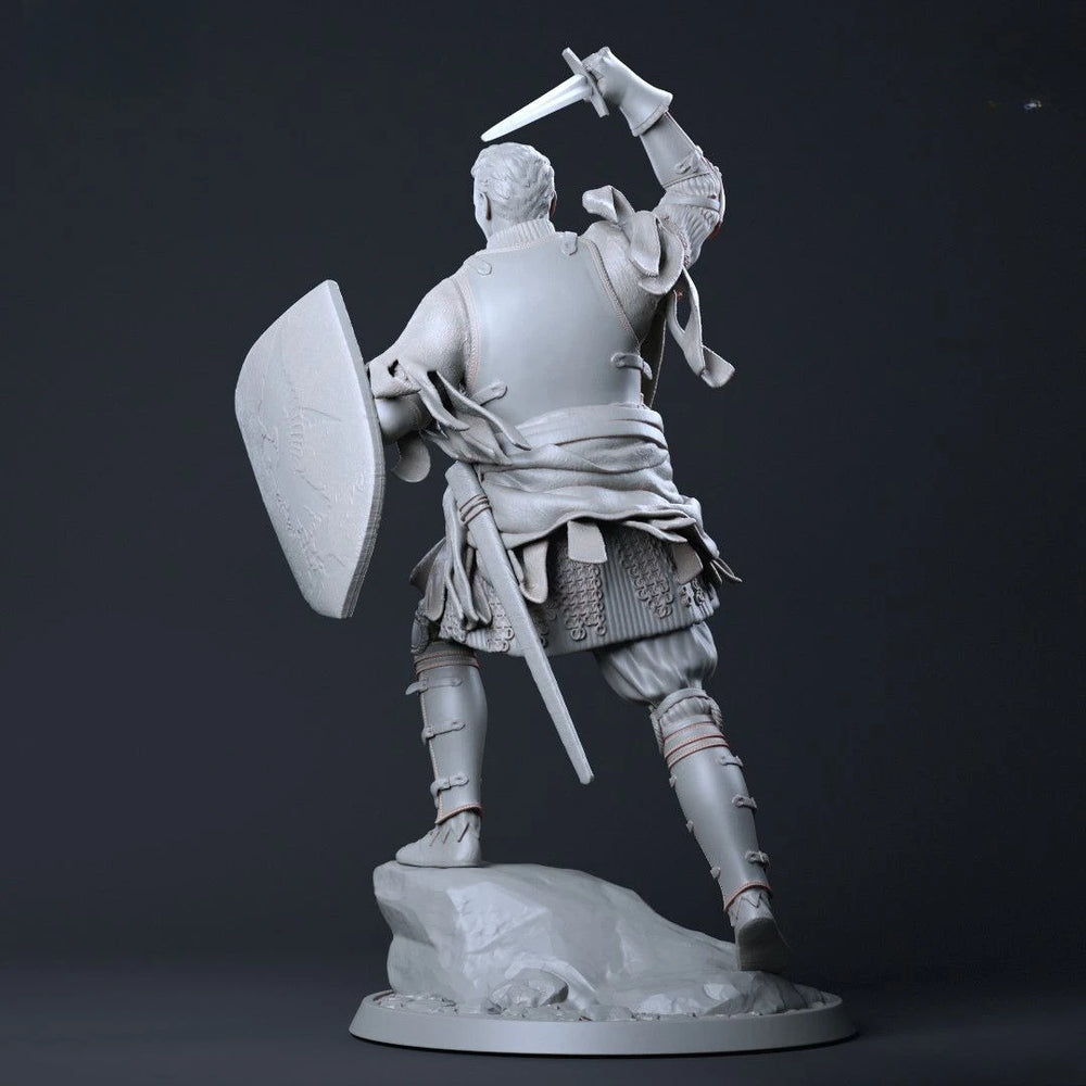 1/9 Bearded Barbarian Warrior with Axe and Shield, Resin Model Figure Kit, Fantasy Theme, Unassembled and Unpainted