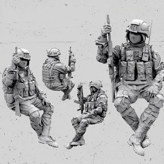 1/35 Modern Tactical Infantry Squad, 5 Figures, Resin Model Figure Kit, Unassembled and Unpainted