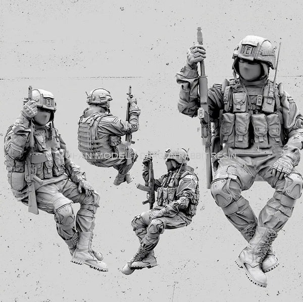 1/35 Modern Tactical Infantry Squad, 5 Figures, Resin Model Figure Kit, Unassembled and Unpainted