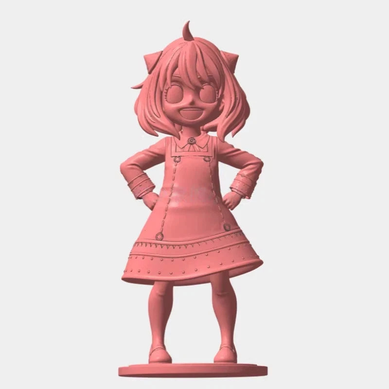 100mm Anya Forger-Style Kawaii Girl, Resin Model Figure Kit, Anime Theme, Unassembled and Unpainted