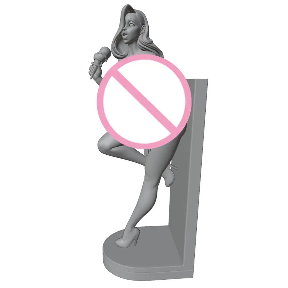 75mm Retro Pin-Up Leaning Against Wall, Resin Model Figure Kit, Unassembled and Unpainted