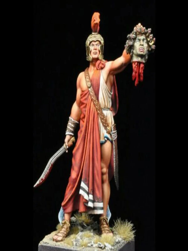 1/24 Ancient Roman Officer Holding Enemy Head Trophy, Resin Model Figure Kit, Unassembled and Unpainted