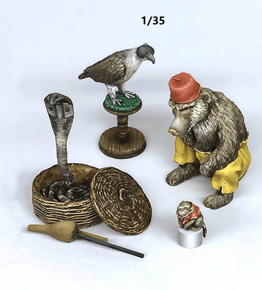 1/35 Egyptian Cobra Deities, 5 Figures, Resin Model Figure Kit, Mythology Theme, Unassembled and Unpainted