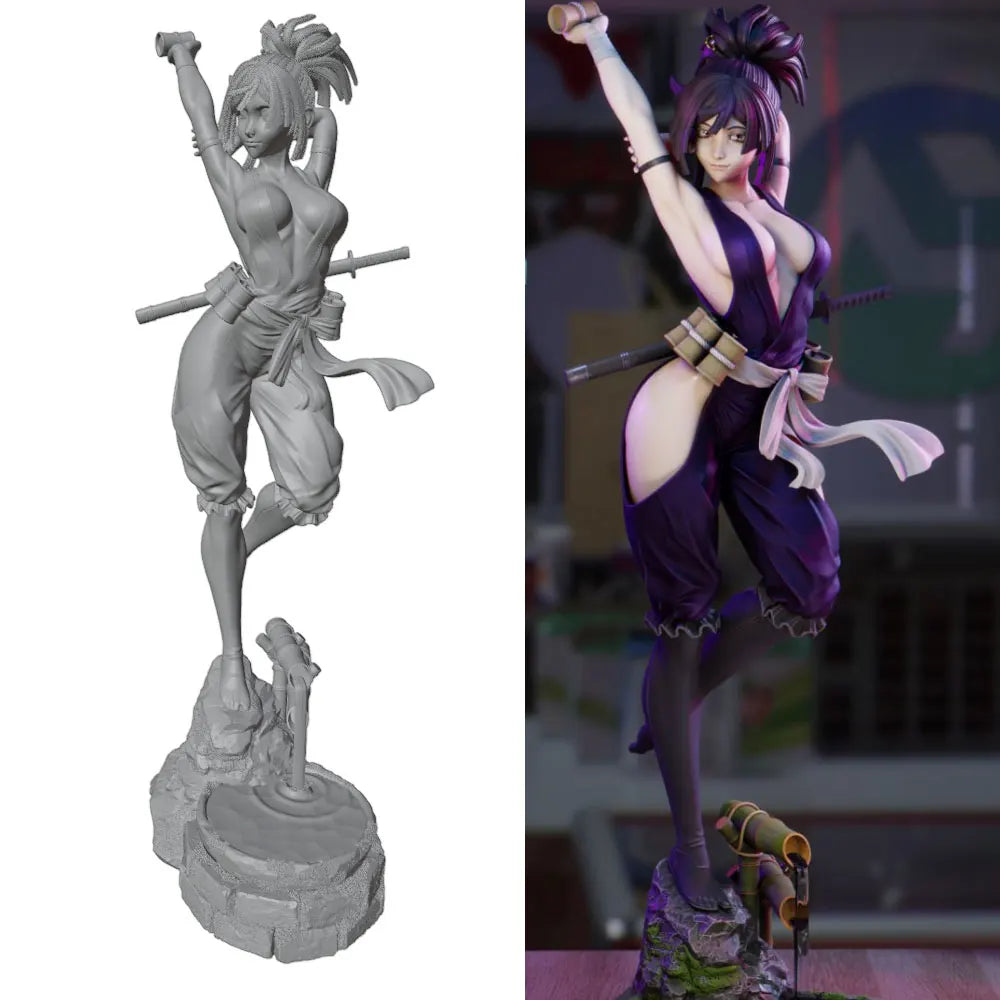 1/24 Anime Swordmaster, Resin Model Figure Kit, Anime Theme, Unassembled and Unpainted