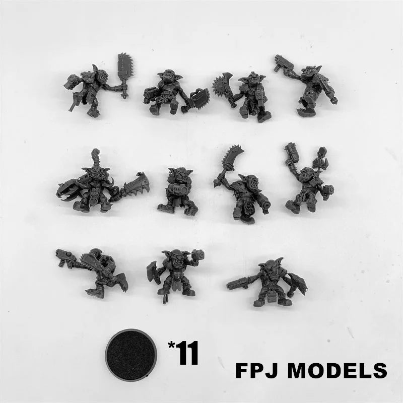28mm Goblin Berserkers, 14 Figures, Resin Model Figure Kit, Fantasy Theme, Unassembled and Unpainted