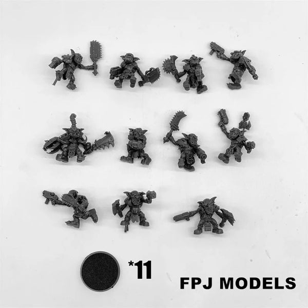 28mm Goblin Berserkers, 14 Figures, Resin Model Figure Kit, Fantasy Theme, Unassembled and Unpainted