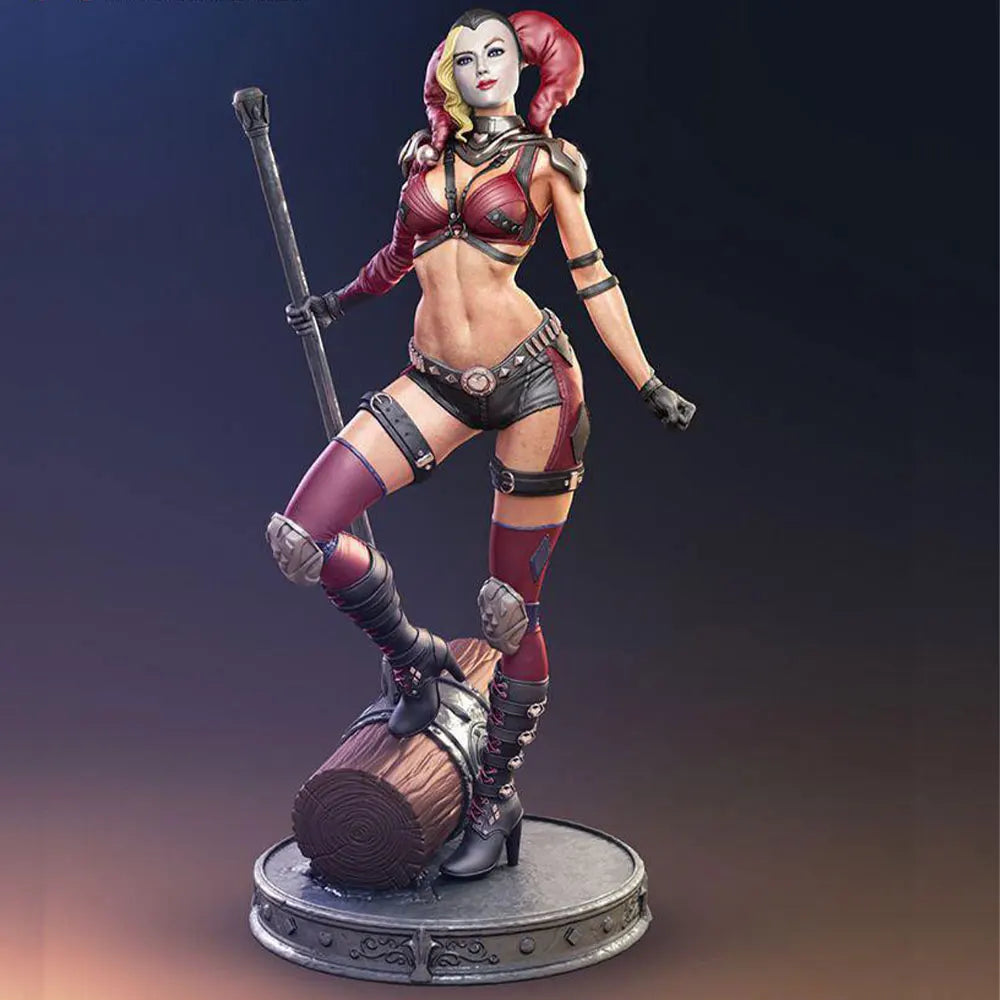1/24 Female Warrior with Baseball Bat, Resin Model Figure Kit, Fantasy Theme, Unassembled and Unpainted