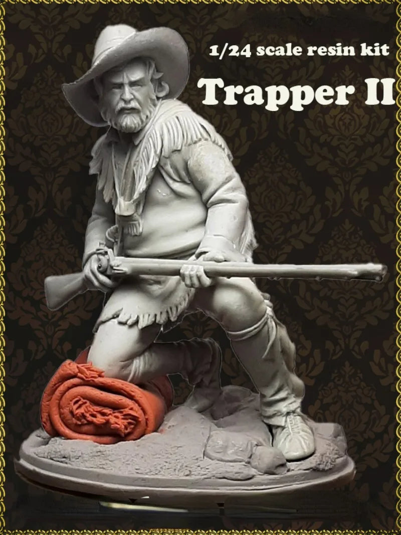 1/24 American Civil War American Frontier Trapper, Resin Model Figure Kit, Unassembled and Unpainted