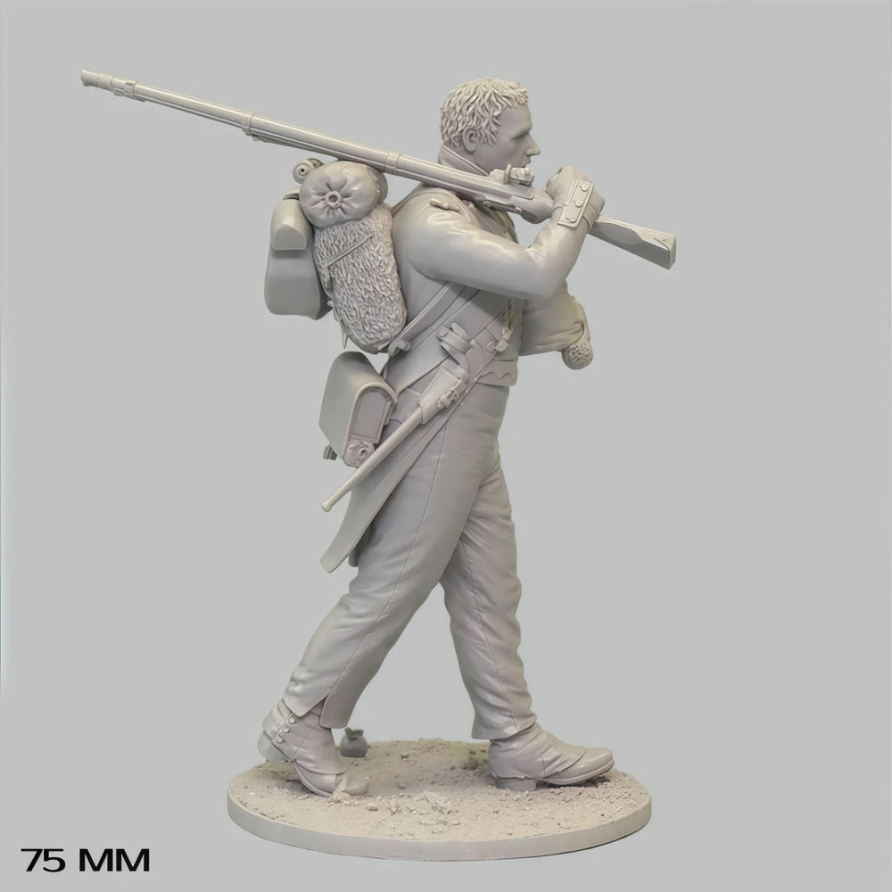 75mm Napoleonic French Line Infantry Musketeer, Resin Model Figure Kit, Unassembled and Unpainted