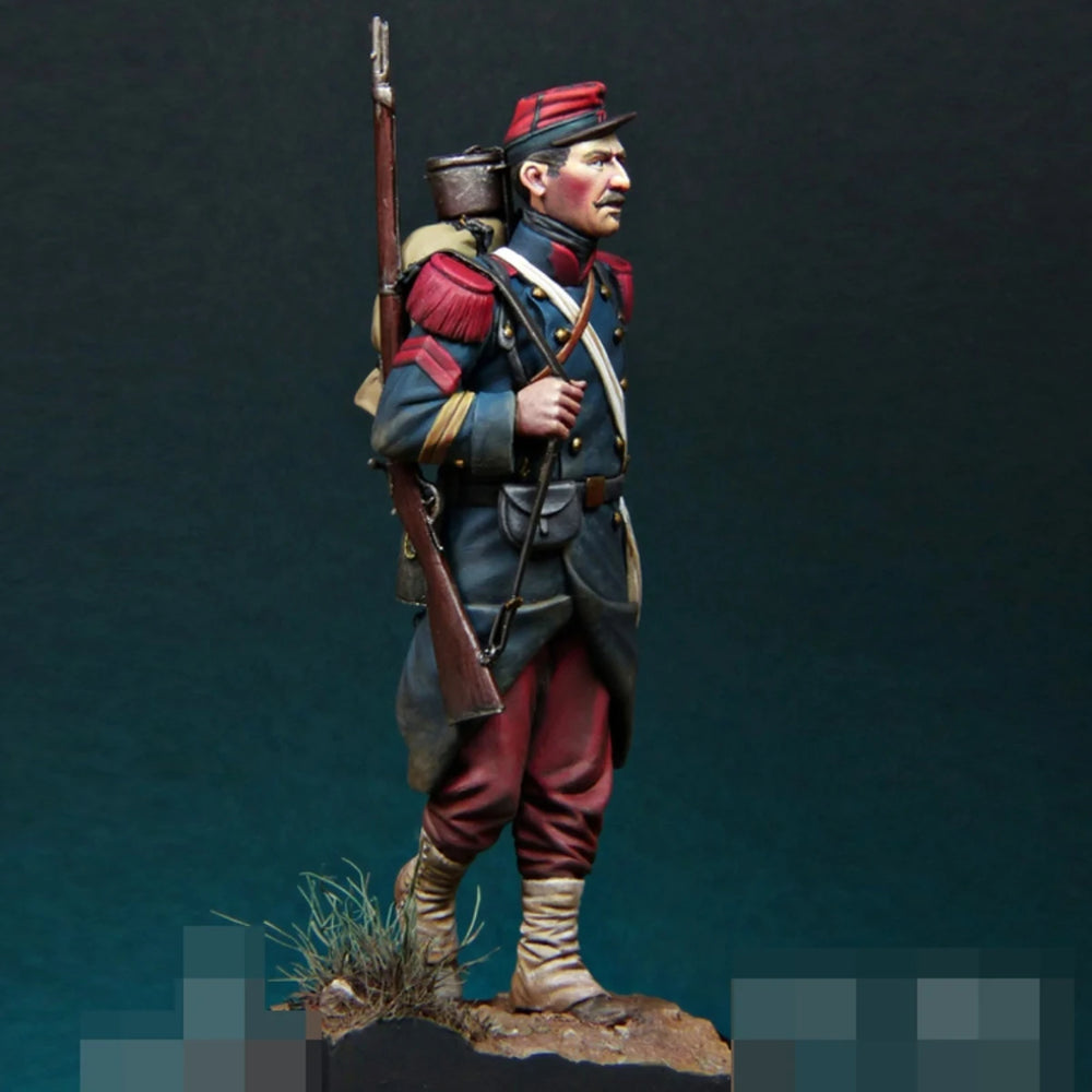 1/24 Napoleonic French Line Infantry with Bayonet, Resin Model Figure Kit, Unassembled and Unpainted