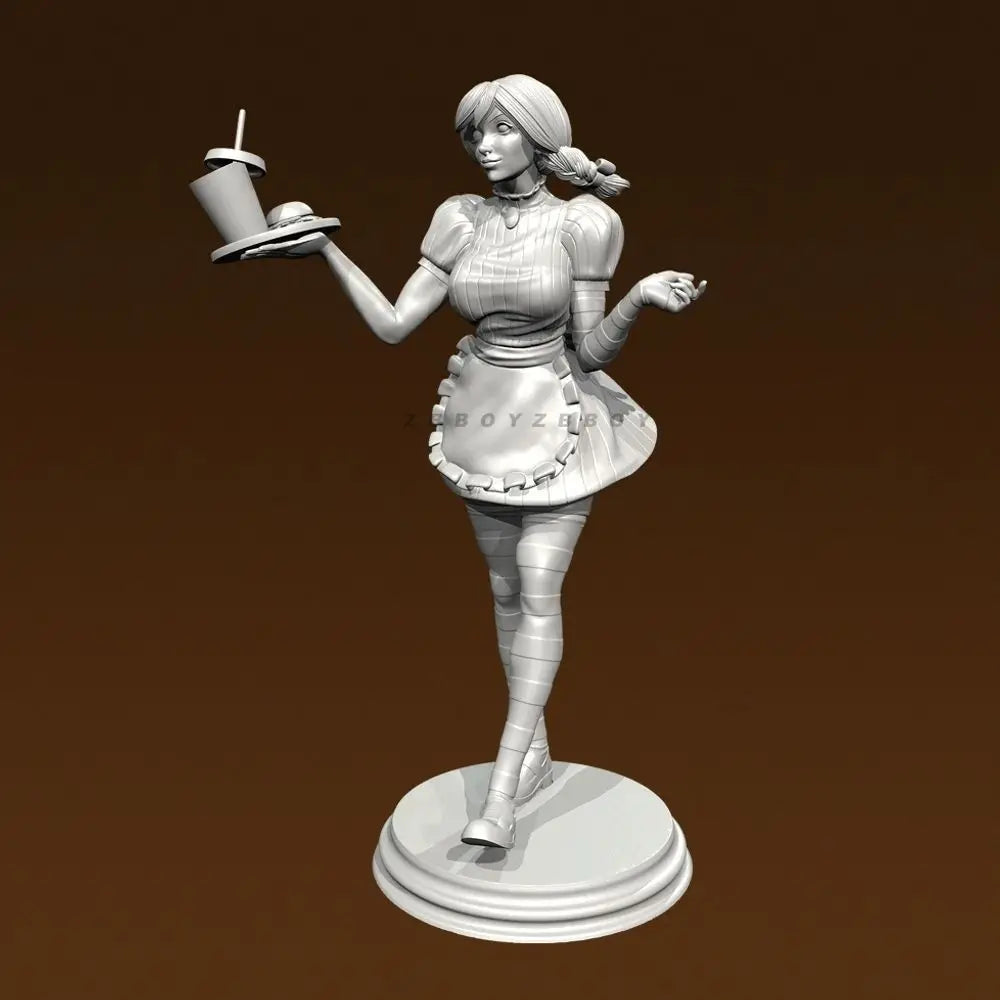 50mm Modern Maid Delivery Girl, Resin Model Figure Kit, Historical Theme, Unassembled and Unpainted