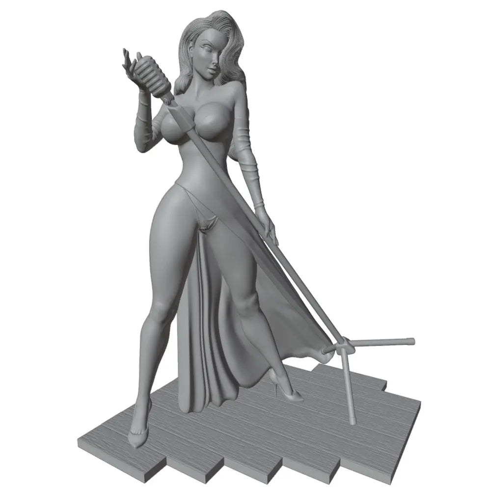 1/24 Cloaked Sorceress with Sword and Staff, Resin Model Figure Kit, Fantasy Theme, Unassembled and Unpainted