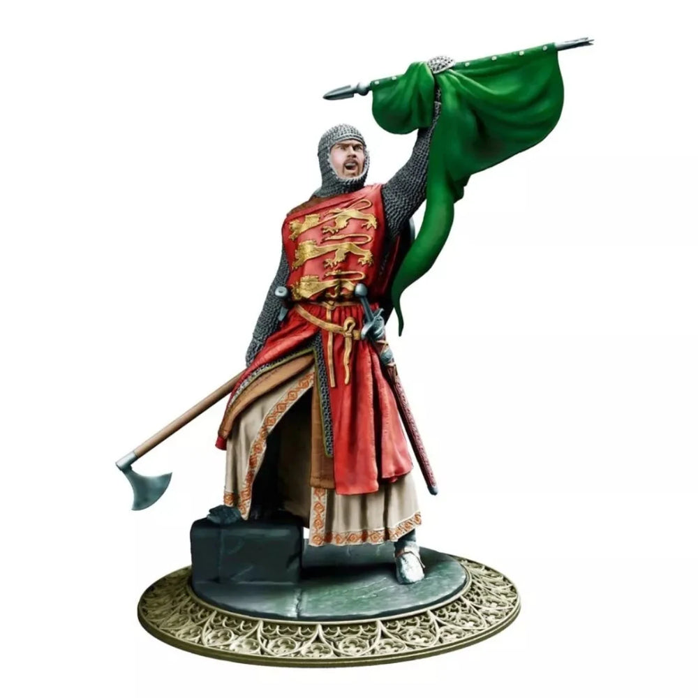 1/24 Female Warrior with Polearm and Billowing Cape, Resin Model Figure Kit, Fantasy Theme, Unassembled and Unpainted