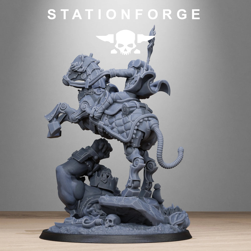 Chaos Warrior Officer Mounted, Resin Model Figure Kit, Fantasy Theme, Unassembled and Unpainted
