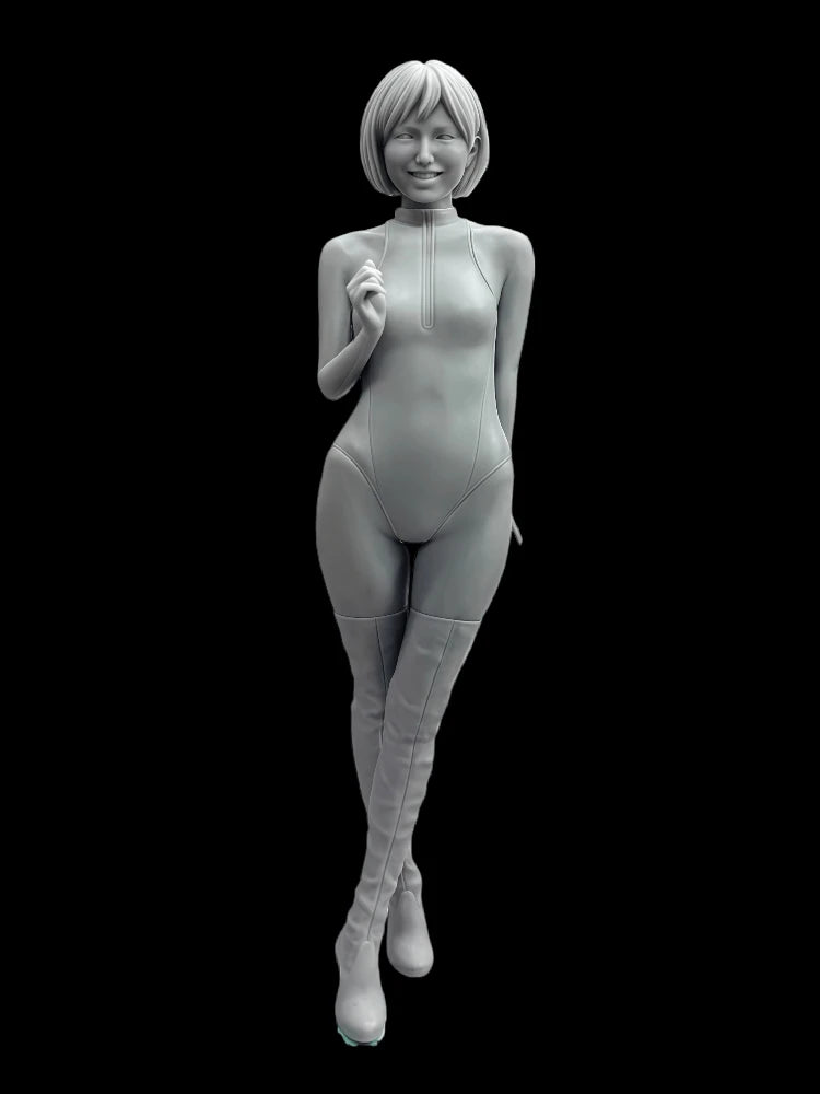 1/20 Pin-up Racing Girl, Resin Model Figure Kit, Unassembled and Unpainted