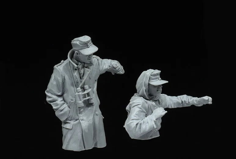 1/35 WWII German Winter Combat Infantry, 5 Figures, Resin Model Figure Kit, Unassembled and Unpainted