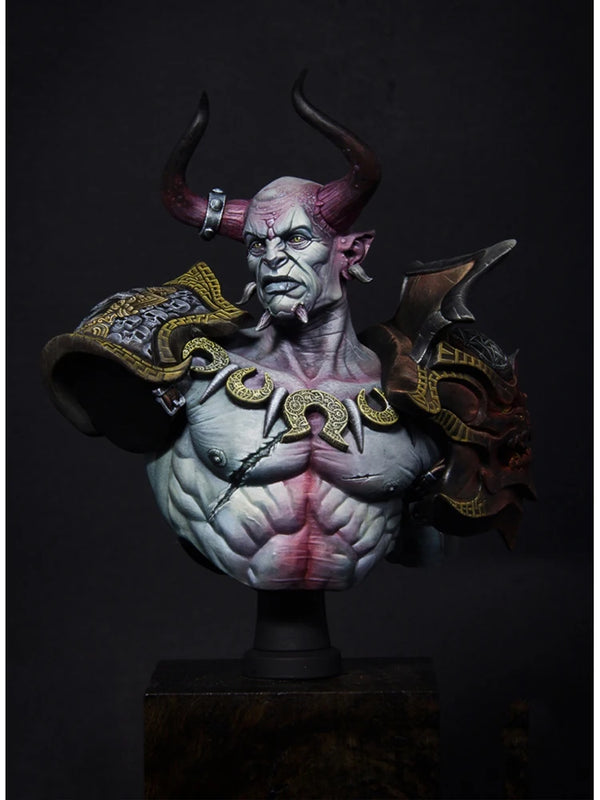 1/10 Demonic Armored, Resin Model Bust Kit, Fantasy Theme, Unassembled and Unpainted