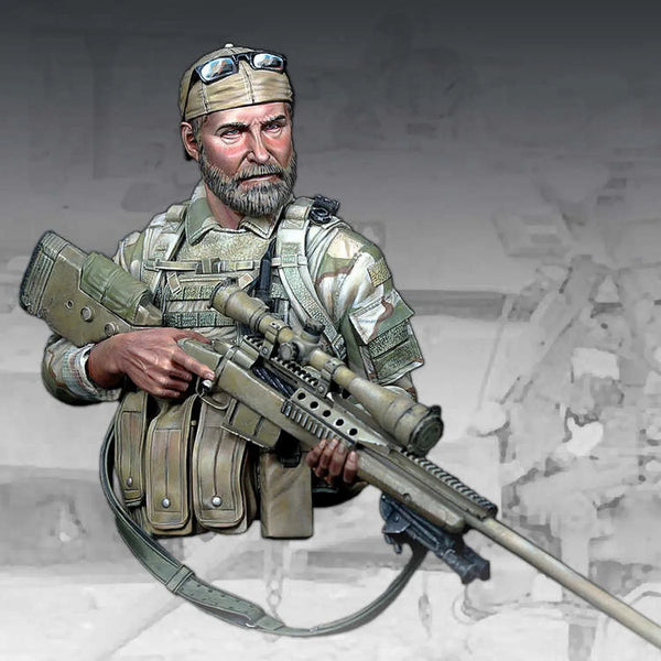 1/10 Modern US Army Sniper, Resin Model Bust Kit, Unassembled and Unpainted