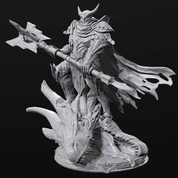 75mm Dragon-Slaying Knight, Resin Model Figure Kit, Fantasy Theme, Unassembled and Unpainted