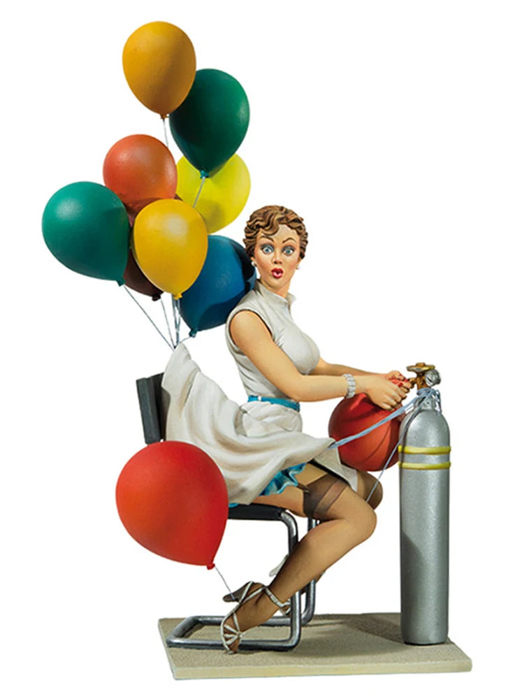 1/22 Pin-up Girl with Props, 2 Figures, Resin Model Figure Kit, Unassembled and Unpainted