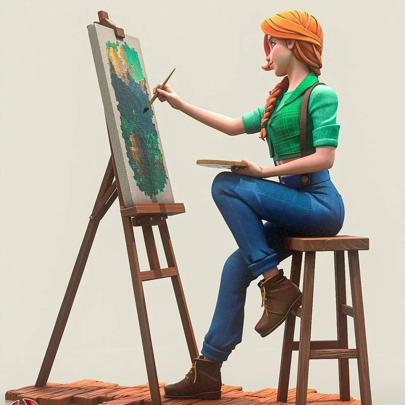1/24 Female Artist Painter, Resin Model Figure Kit, Historical Theme, Unassembled and Unpainted