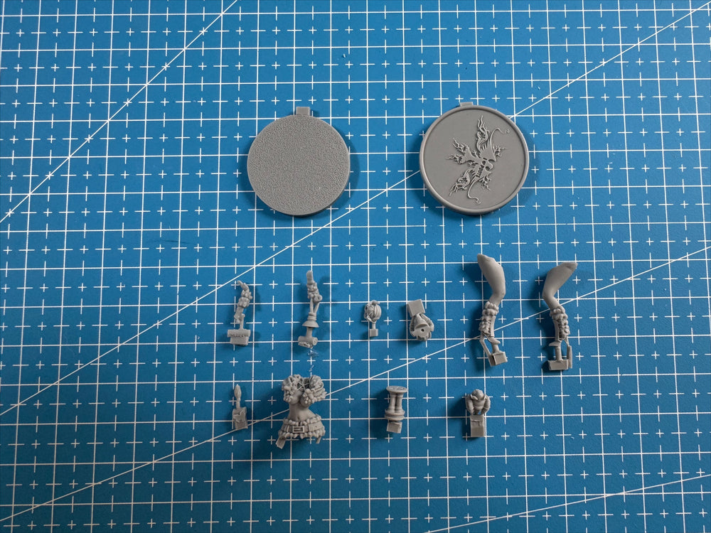 40mm Ornate Armored Female, Resin Model Figure Kit, Fantasy Theme, Unassembled and Unpainted
