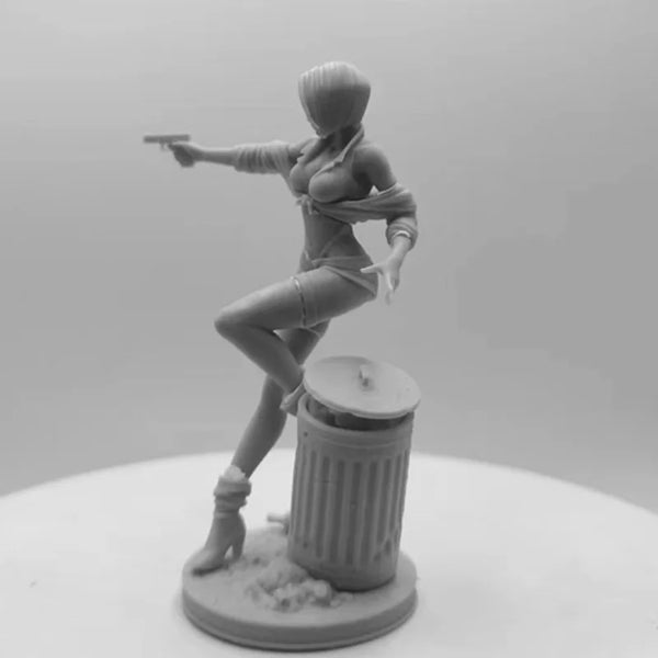 1/24 Female Cowboy Gunner, Resin Model Figure Kit, Anime Theme, Unassembled and Unpainted