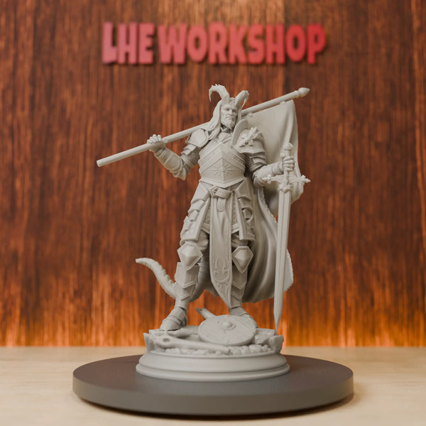 75mm Tiefling Veteran Fighter, Resin Model Figure Kit, Fantasy Theme, Unassembled and Unpainted