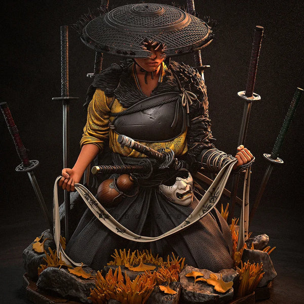 115mm Eastern Warrior with Sword, Resin Model Figure Kit, Fantasy Theme, Unassembled and Unpainted
