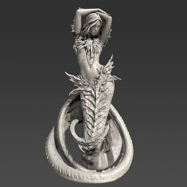 80mm Dragon Girl Fantasy, Resin Model Figure Kit, Fantasy Theme, Unassembled and Unpainted