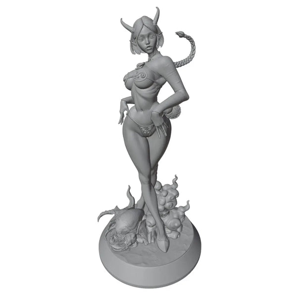 1/24 Demon Succubus with Horns, Resin Model Figure Kit, Anime Theme, Unassembled and Unpainted