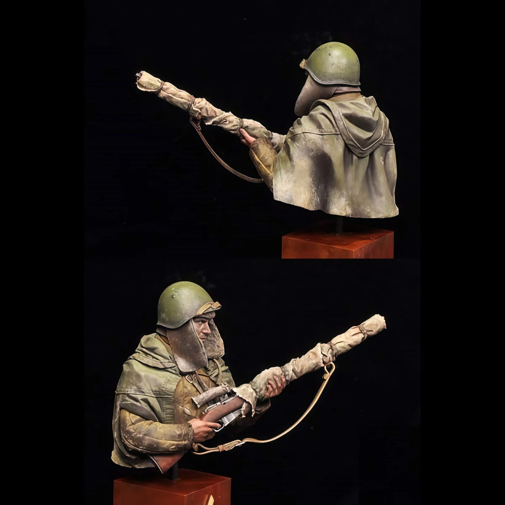 200mm WWI Russian Sniper, Resin Model Bust Kit, Unassembled and Unpainted