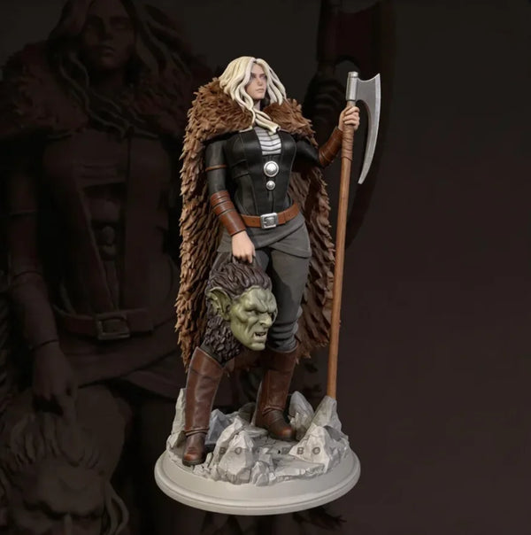35mm Barbarian Axe Warrior, Resin Model Figure Kit, Fantasy Theme, Unassembled and Unpainted