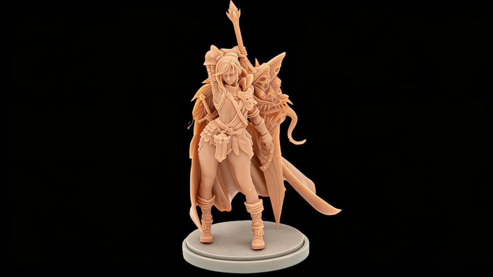 40mm Female Demon Warrior with Ornate Horned Armor, Resin Model Figure Kit, Fantasy Theme, Unassembled and Unpainted