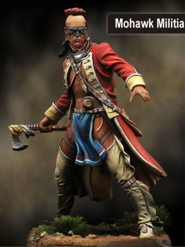 75mm 18th Century Colonial Militia, Resin Model Figure Kit, Military Theme, Unassembled and Unpainted