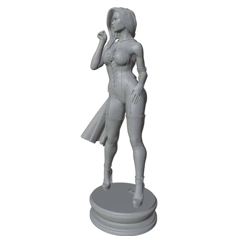 1/24 Pin-Up in Laced Corset with Flowing Cape, Resin Model Figure Kit, Unassembled and Unpainted