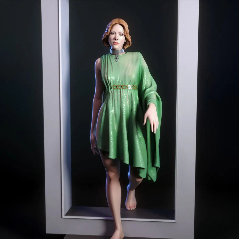 1/24 Female Flowing Dress, Resin Model Figure Kit, Unassembled and Unpainted