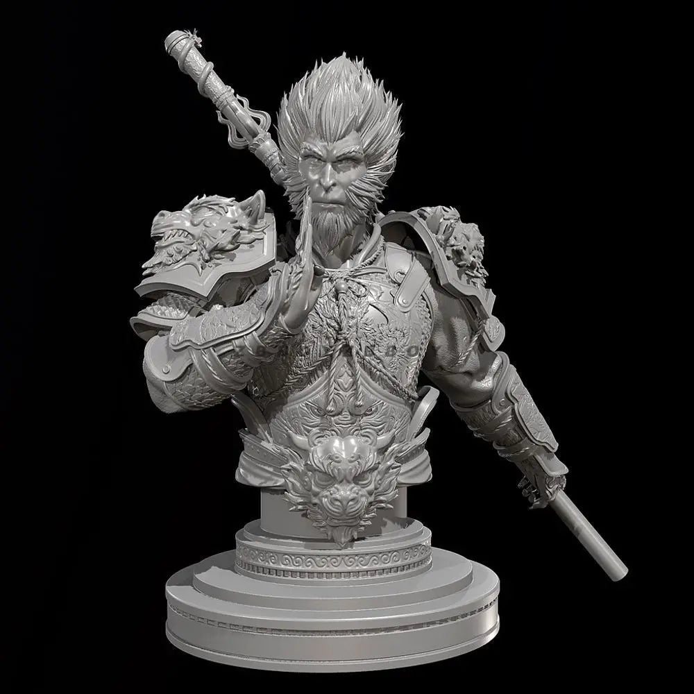 90mm Wukong Monkey King, Resin Model Bust Kit, Mythology Theme, Unassembled and Unpainted