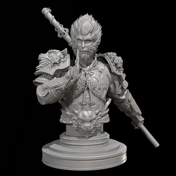 90mm Wukong Monkey King, Resin Model Bust Kit, Mythology Theme, Unassembled and Unpainted