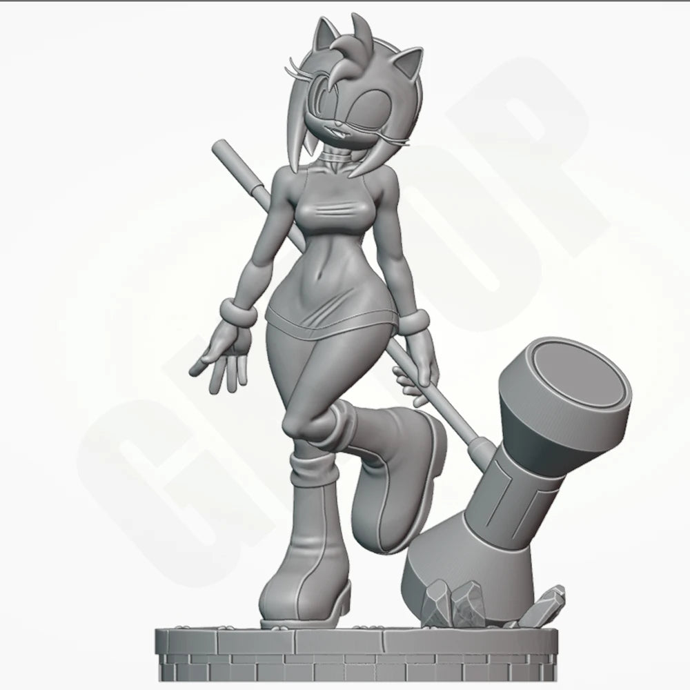 1/24 Video Game Hedgehog Girl, Resin Model Figure Kit, Anime Theme, Unassembled and Unpainted