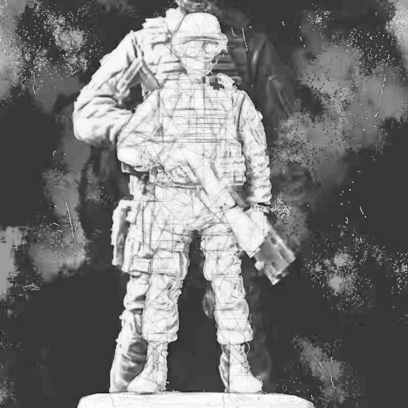 1/35 Modern Tactical Infantry with Signaler, Resin Model Figure Kit, Unassembled and Unpainted