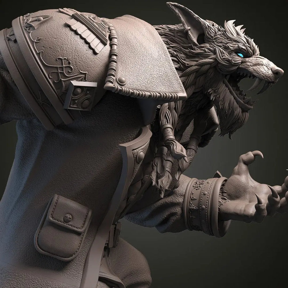 240mm Werewolf Leader, Resin Model Creature Kit, Fantasy Theme, Unassembled and Unpainted
