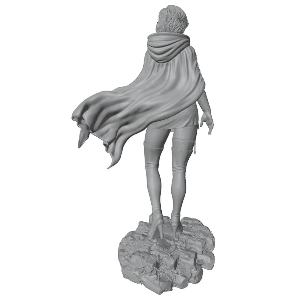 1/24 Standing Female Warrior with Flowing Cape, Resin Model Figure Kit, Fantasy Theme, Unassembled and Unpainted