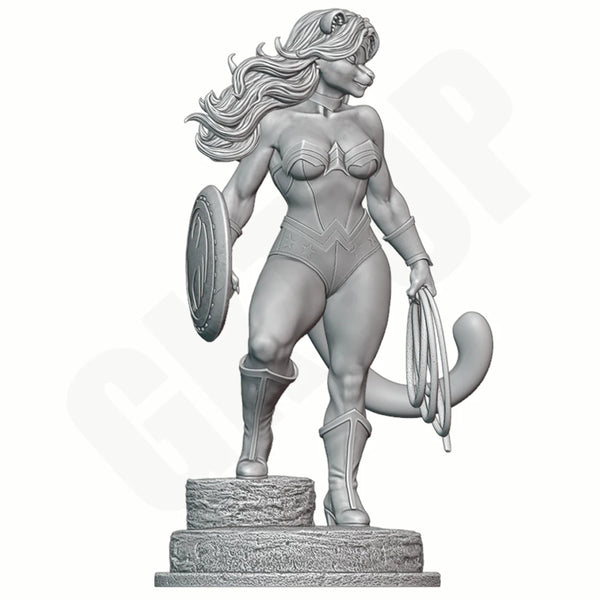1/24 Beast Girl Warrior, Resin Model Figure Kit, Fantasy Theme, Unassembled and Unpainted