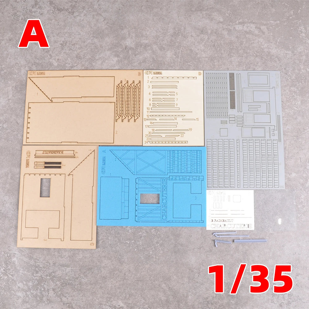1/35 European Residential & Shop Buildings, Resin Model Diorama Kit, Historical Theme, Unassembled and Unpainted