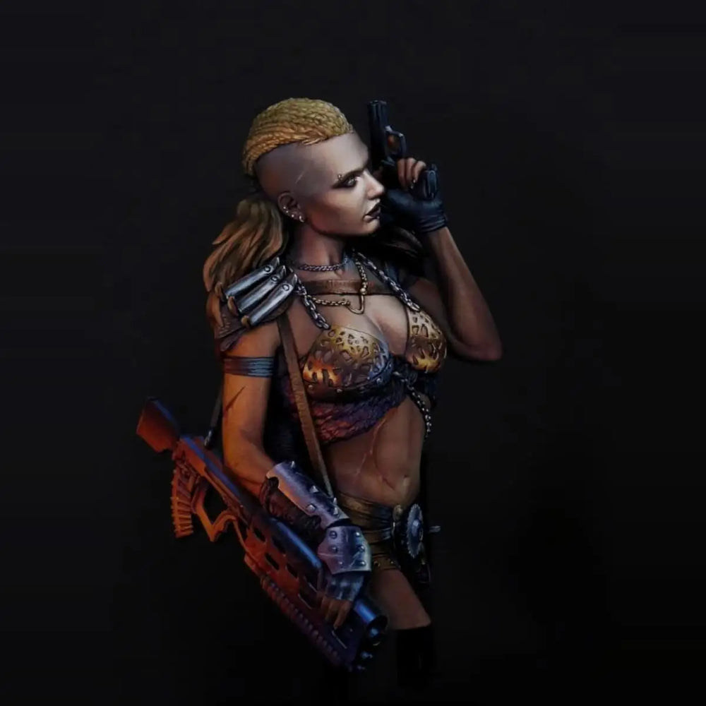 1/10 Female Hunter Warrior, Resin Model Bust Kit, Fantasy Theme, Unassembled and Unpainted