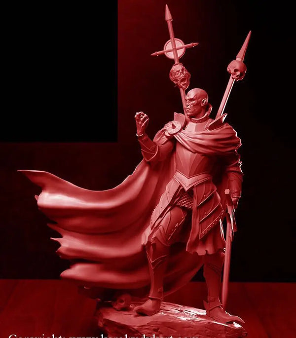 1/24 Armored Sorceress with Twin Magical Staffs, Resin Model Figure Kit, Fantasy Theme, Unassembled and Unpainted