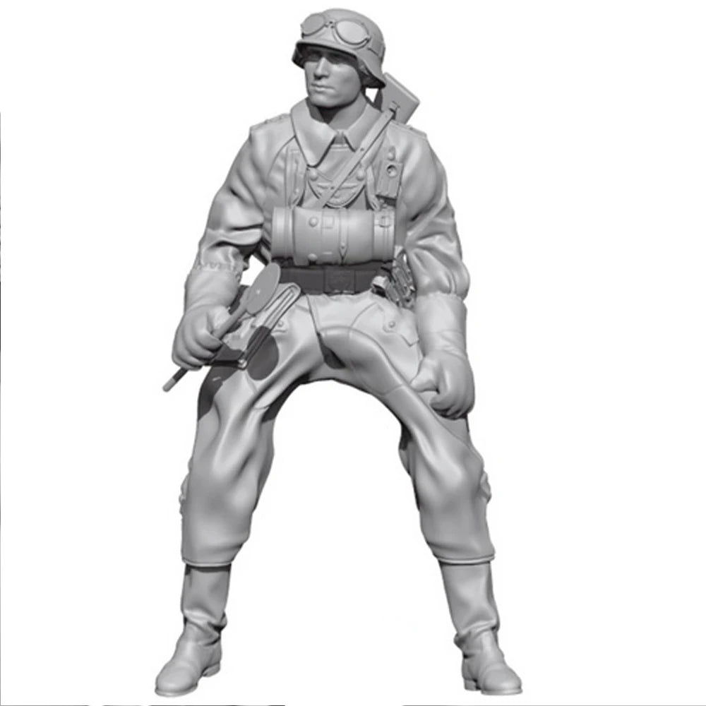 1/35 WWII Soldier on Motorcycle, Resin Model Figure Kit, Unassembled and Unpainted